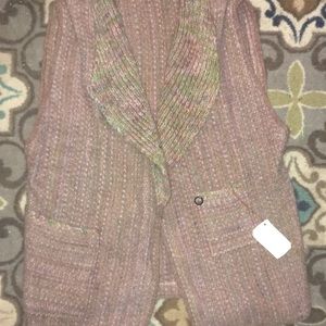 Woven Knit Shawl Collar Vest